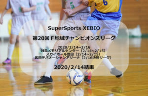 SuperSports XEBIO 第20回Ｆ地域チャンピオンズリーグ2020/2/14結果