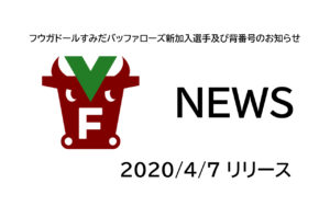 【フウガドールすみだバッファローズ】新加入選手及び背番号のお知らせ